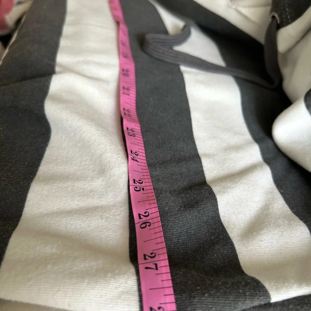 Charcoal and White Striped Hoodie - Picture 5 of 7
